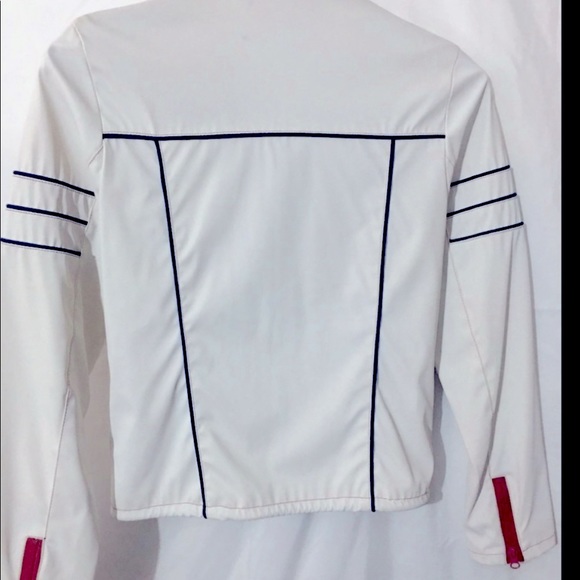 VINTAGE BEVERLY HILLS  WHITE LEATHER JACKET - Picture 3 of 8